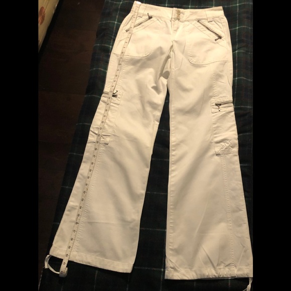 Banana Republic White Wide Leg Cargo Pant - Picture 5 of 11